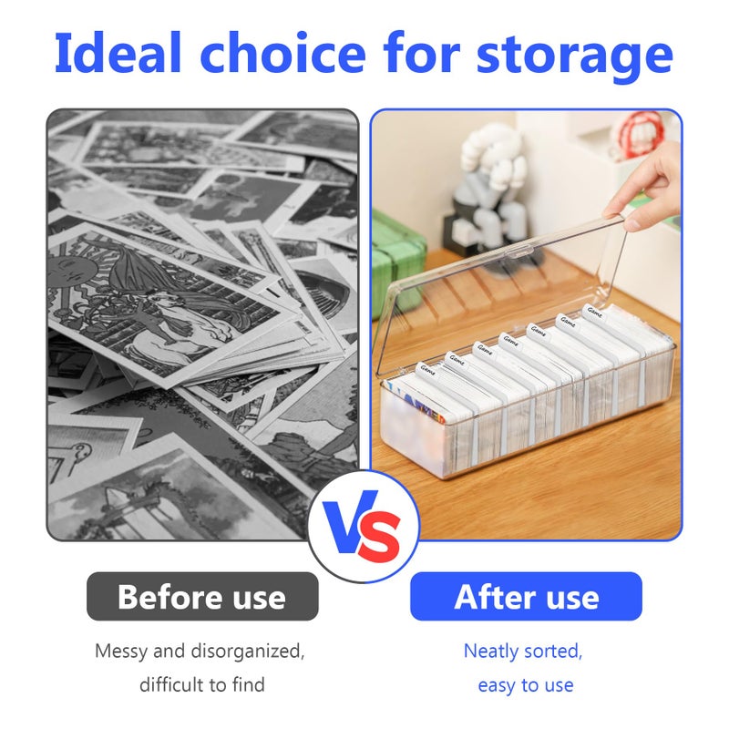 Philbinden 200PCS White Trading Card Dividers, Paper Organizer for Sport Game Business Playing Cards Gathering Storage Supplies (White-Horizontal) - Image 3